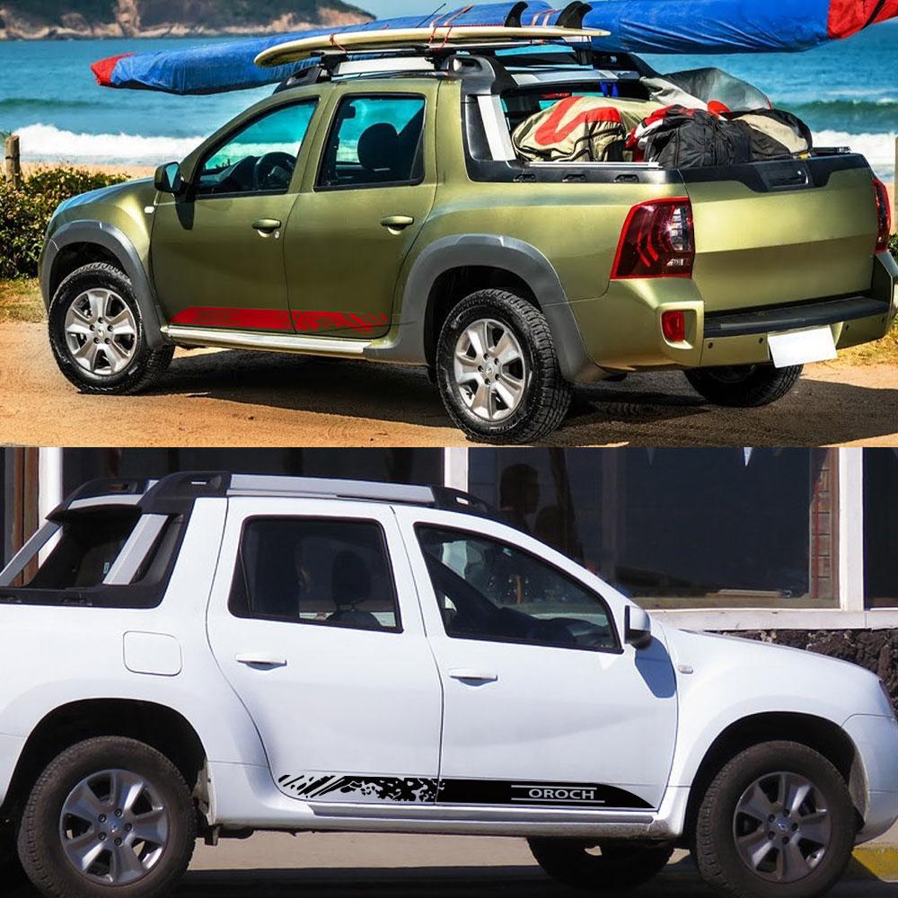 BGX1 Pickup Door Side Skirt Decals For Renault Duster Oroch Car Stickers Truck Graphics Vinyl Decor Sticker Cover Auto Accessories