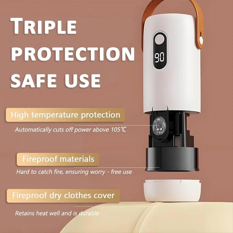 Portable Clothes Dryer with Timer Mini Clothes Dryer Large Capacity Digital Display Dor Light Clothes Underwear Baby Clothes Foldable Clothes Dryer