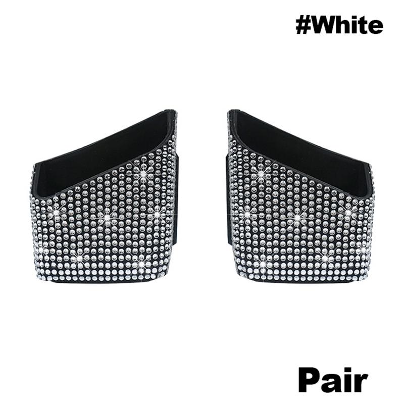 

Новая роскошная хрустальная сумка для хранения в автомобиле, подвесной держатель для очков и телефона, органайзер для хранения, декоративные аксессуары для салона автомобиля для женщин белый