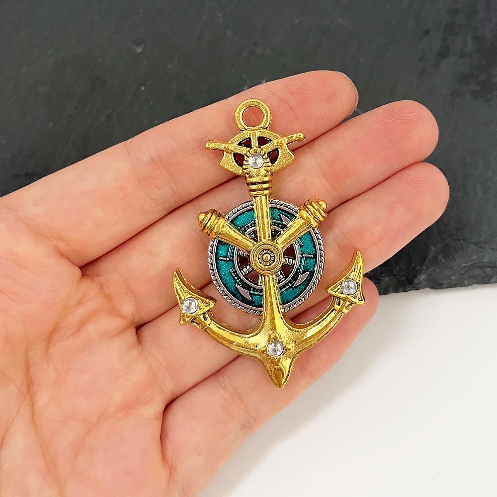 Men s Retro Ship Anchor Pendant Necklace - Punk Hip Hop Style