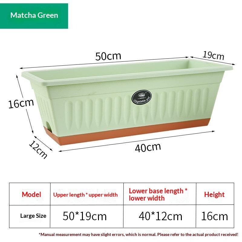 1Pcs Outdoor Indoor Plant Pot Rectangle Plastic Flower Box With Drainage Large Planter For Garden Window Sill Flowerbed