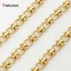 18K Gold Plated Brass Heavy Thick Chain for Jewelry,Punk Round Link Chain for DIY Necklace Bracelet Making Supplies Accessories