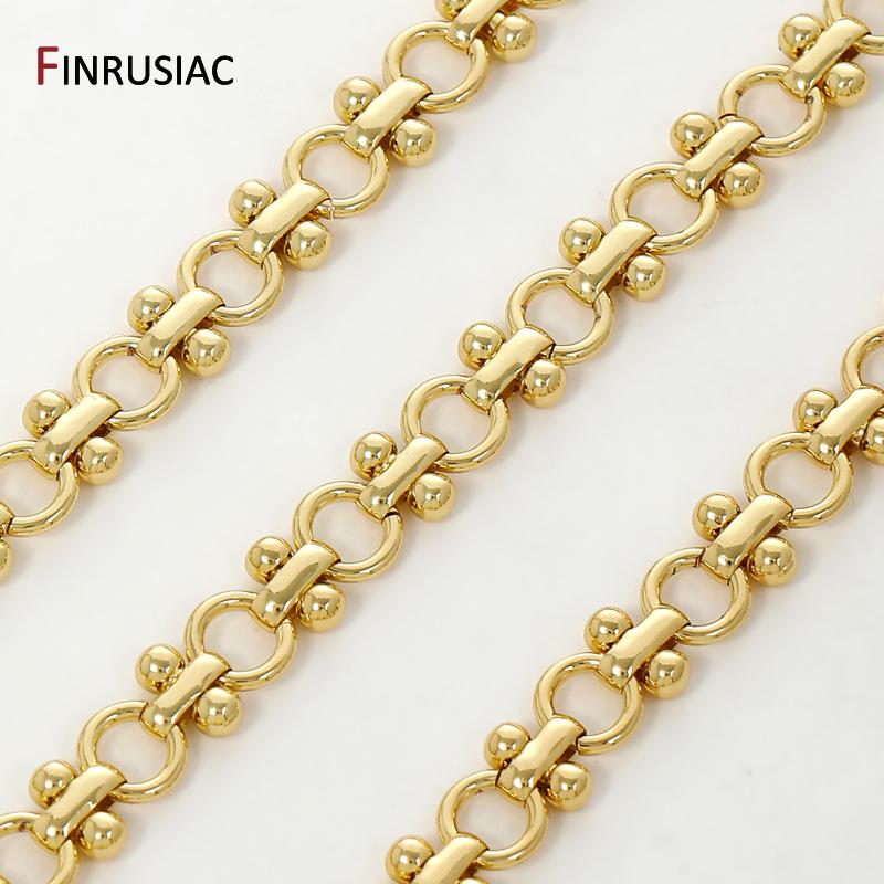 18K Gold Plated Brass Heavy Thick Chain for Jewelry,Punk Round Link Chain for DIY Necklace Bracelet Making Supplies Accessories