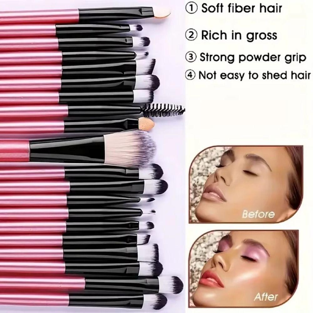 20Pcs/Set Eyeliner Makeup Brush Set Soft Fluffy Cosmetic Brushes Kit Make Up Brushes  Beauty Tool