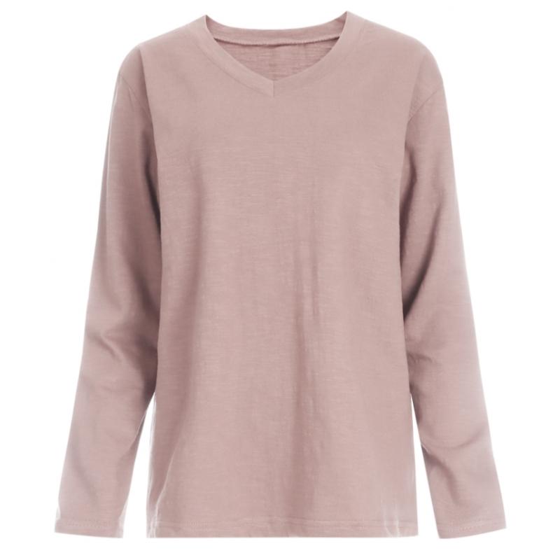 Shop Women V Neck Slab Long sleeVe T shirT minT Dai Wsh 1056