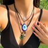 Charming Pendant Necklace Charm Necklace Blue Eye Neck Jewelry Resin Material Perfect Gift for Family and Friends