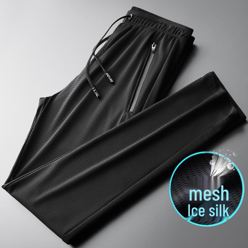 Men's Plus Size Autumn Fleece-Lined Sweatpants - Elastic Waist, Straight Leg Casual Pants