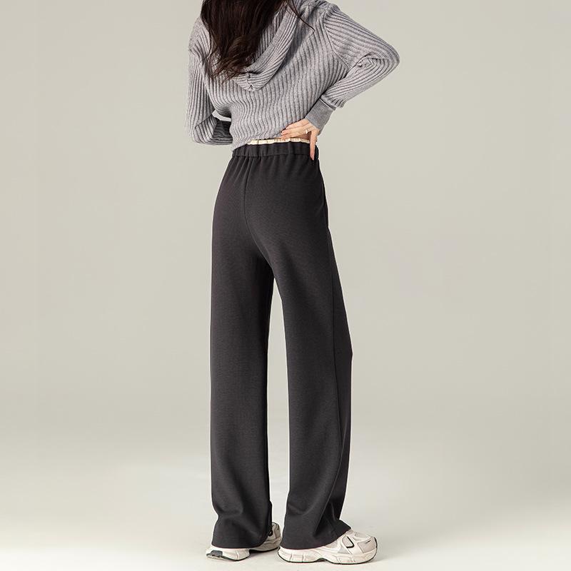Xinge Women's Tencel Acetate Sweatpants - High Waist, Wide Leg, Straight, Loose Fit, Autumn Casual Style.