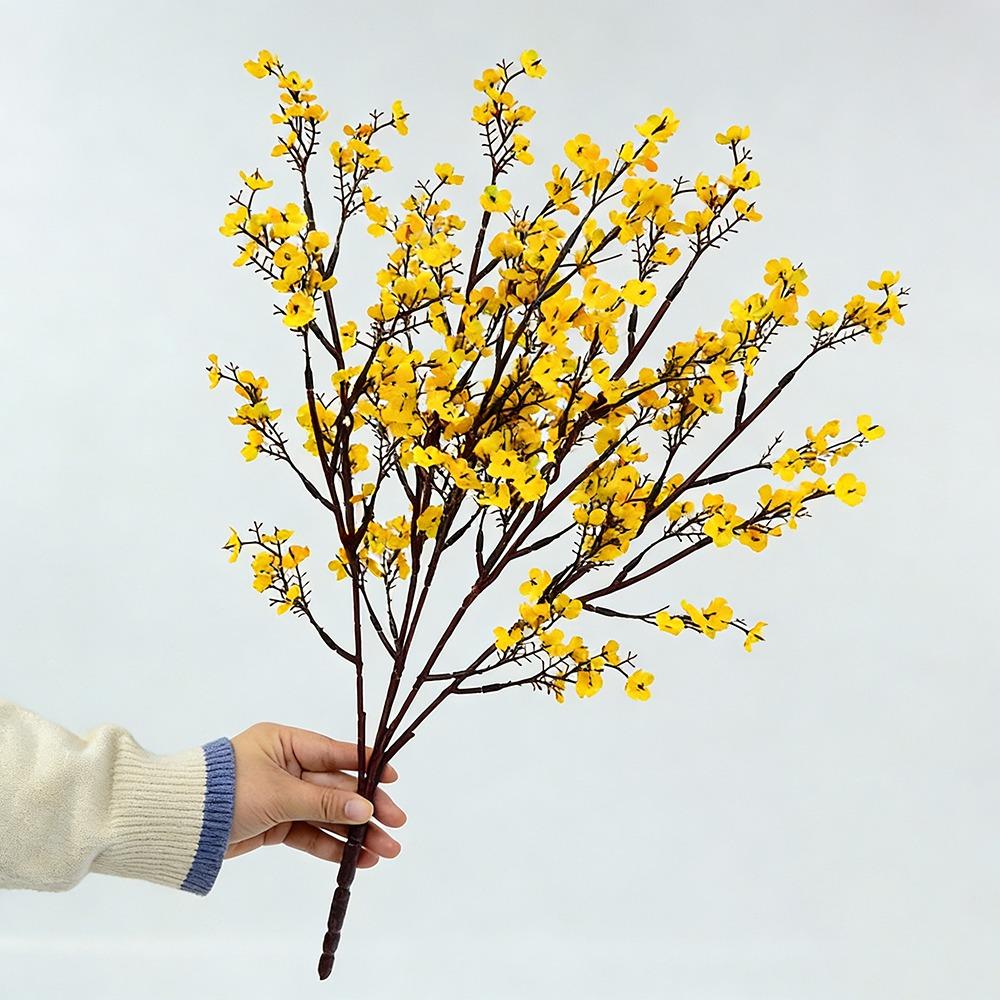 New Year Silk Petals Artificial Flowers Long Stems Branch Design Fake Flowers Multicolor Flower Bouquets Wedding Decoration