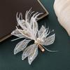 Retro bridal hair accessories, Chinese wedding headdress, handmade crystal hairpins, antique flower toasting clothing hair accessories