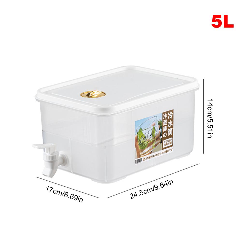 10L/5L Cold Water Bottle Refrigerat Iced Juice Dispenser with Spigot Filter Design Water Jug for Fridge/Parties/Home Daily Use