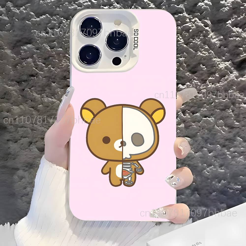 

Cute R-Rilakkuma-s Bear White Matte Fingerprint Proof Phone Case For iPhone 17,16,15,14,13,12,X,8,Pro,Max,Plus,SE4,Air,Mini iPhone13PROMAX