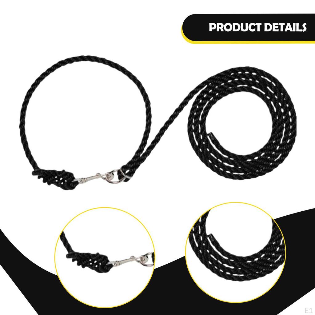Neck Rope Horse Leash Black Wear Resistant Equestrian Cow Halter for Training Stables Outdoor