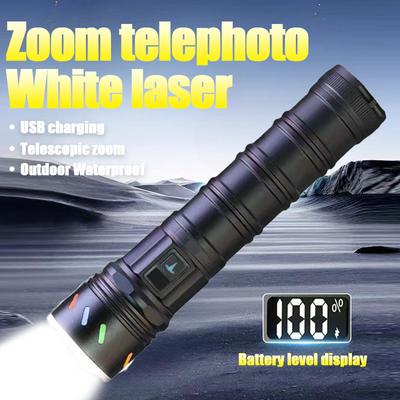 Torce LED Laser ad Alta Potenza 6000lm Ricaricabili USB Luce Manuale Forte Torcia Multifunzionale Lampada Per Emergenza Campeggio