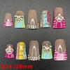 Glossy Hand Paint Thickness Acrylic Handmade Nail Sets 10PCS Multicolor Luxurious Gorgeous UV Gel Carved Artificial Manicure Art
