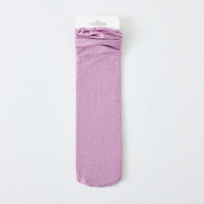 

Женские весенне-летние тонкие однотонные носки-гольфы 1 pair фиолетовый