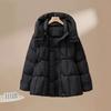 Winter New Down Jacket Women's Medium and Long Thickened Waist and Thin White Duck Down Hooded Cape Jacket