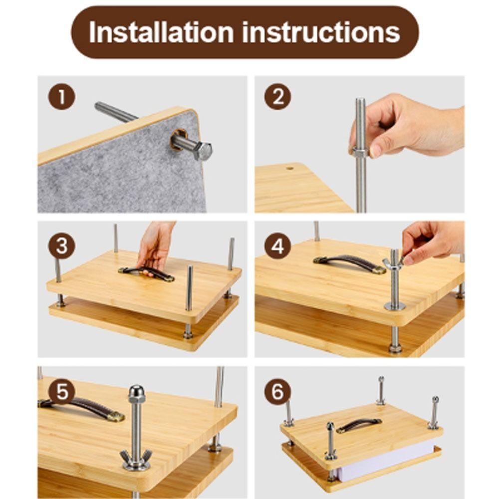 With Ergonomic Handle Book Binding Kits Bamboo Wood Book Press  for Beginners Bookbinding Supplies