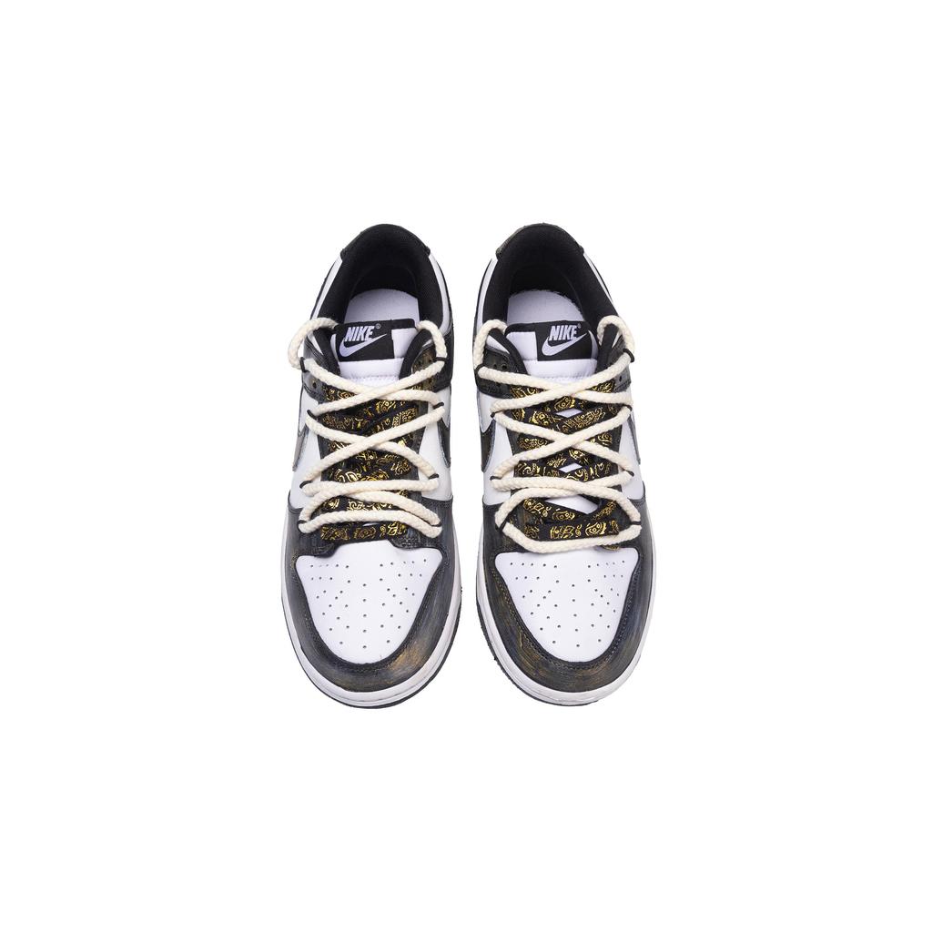 Nike Dunk Black Gold Era Cushioning Low top Skateboard Shoes Men's Black White Gold HF5441-100(Team376-)