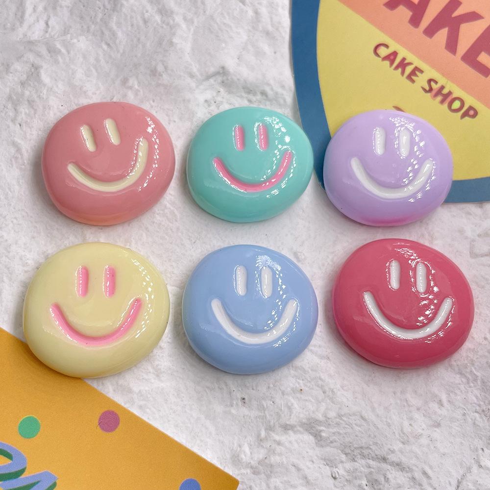 10pcs Kawaii Smile Face Flat Back Resin Charms DIY Earring Hairpin Clothing Jewelry Accessories Phone Case Water Cup Decor Patch