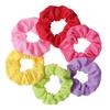 6pcs/lot Candy Color Scrunchies Elastic Hair Band Women Girls Ponytail Holder Rubber Accessories Waffle fabric