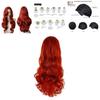 Red Retro Curls Long Wig For Women Cosplay Party Halloween Costume