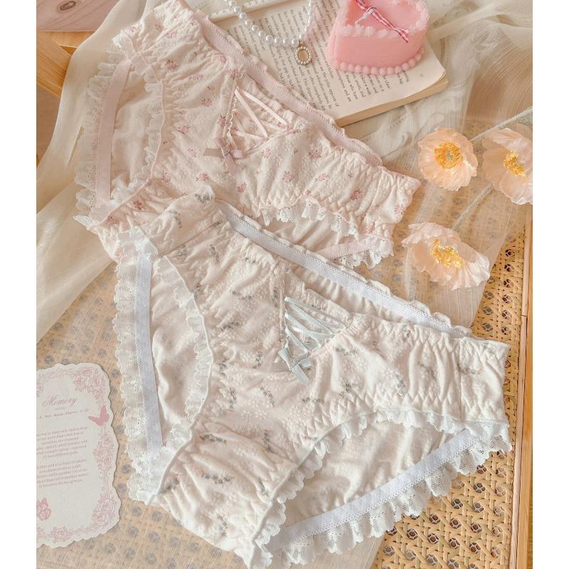 Summer French Floral Cotton Underwear for Women Plus Size Sexy Panties