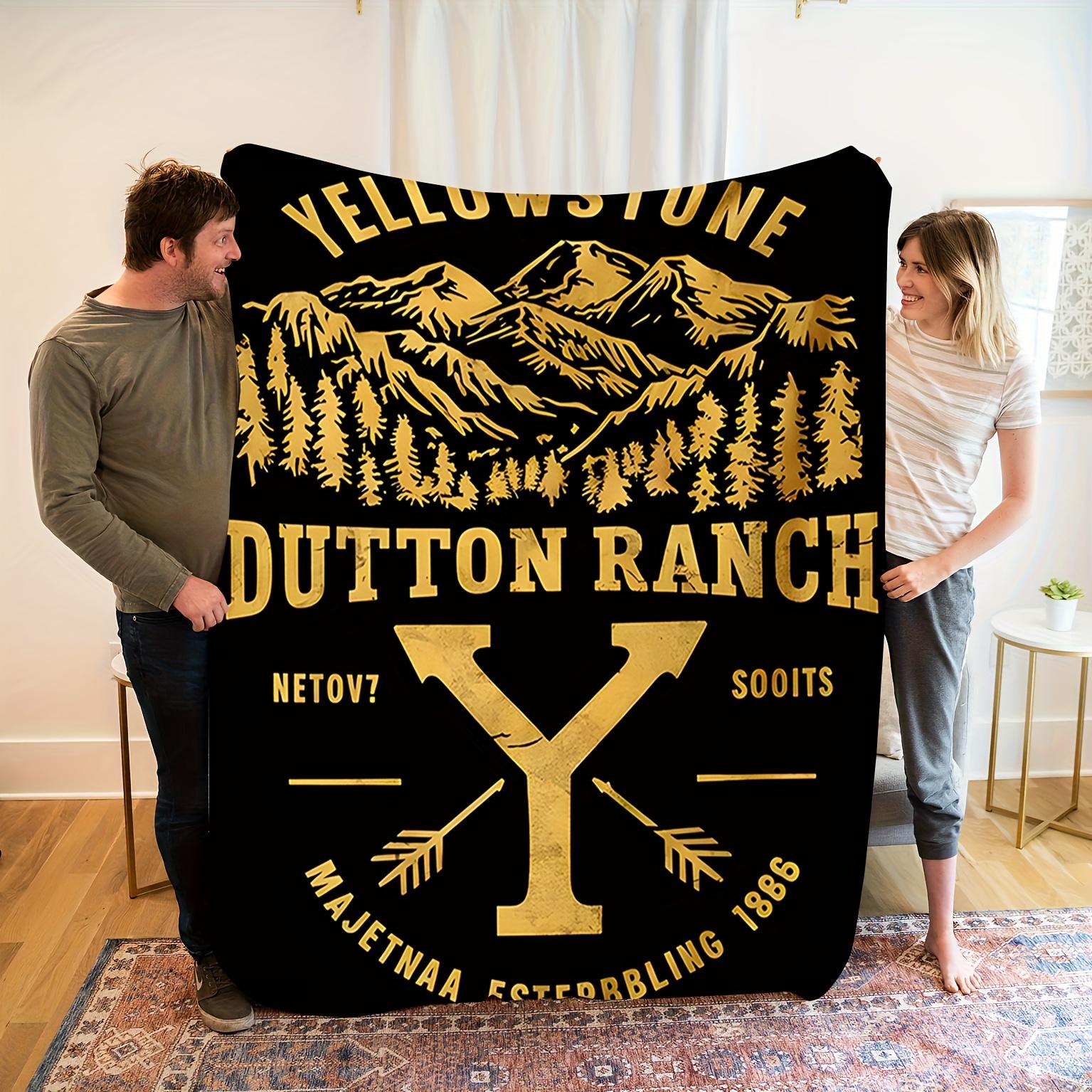 Yellowstone Dutton Ranch Flannel Throw Blanket - Cozy All-Season Bedding, Ideal for Napping, Camping, Travel - Tear-Resistant,, Machine Wash 150x200cm