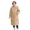 Long Puffer Jacket for Women Thicken Warm Quilted Hooded Coat Zip Up Full Length Down Coat Winter Outerwear