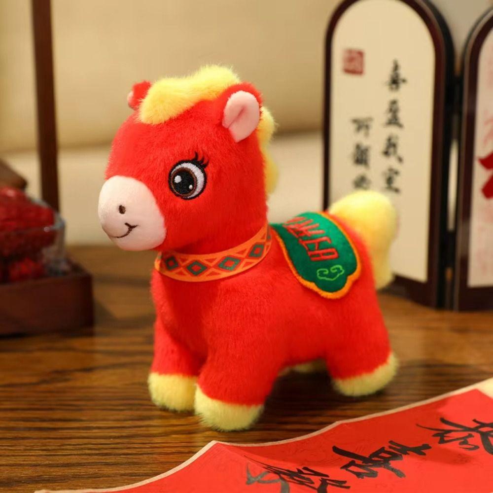 Chinese Style Lucky Pony Pendant PP Cotton Chinese Horse Plush Doll  Festive Decor