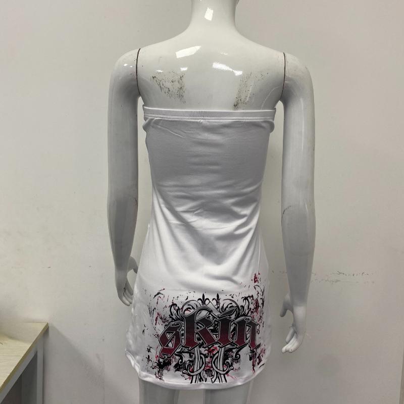 Ladies' summer street fashion retro hand-painted pattern hot stamping technology hip-hop style long vest Y2K clothing