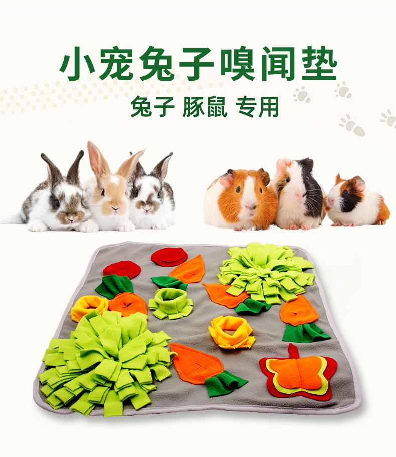 Rabbit Snuffle Mat Small Pet Slow Feeding Training Mat Interactive Foraging Toy for Guinea Pig Hamster Chinchilla