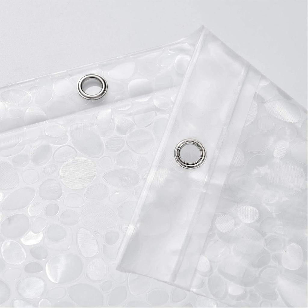 In-Stock 3D Eva Transparent Shower Curtain Liner - Waterproof & Thickened with Rings