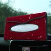 Diamond Crystal Car Tissue Box Holder High-end Luxury Sun Visor Multicolor Paper Box Bling Auto Interior Storage Car Acessories