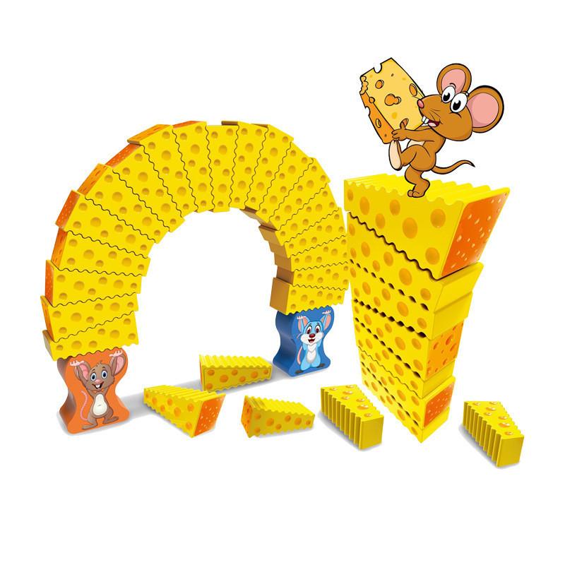 

Creative Interactive Children Toys Crazy Mouse Stacked Cheese Tower Board Game Family Party Game Arches Stack Toys for Boys Girl