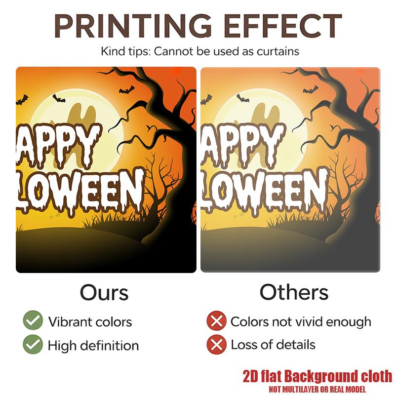 Party Backdrop Halloween Moon Flat Witch Pumpkin Photo Booth Background Party Decor