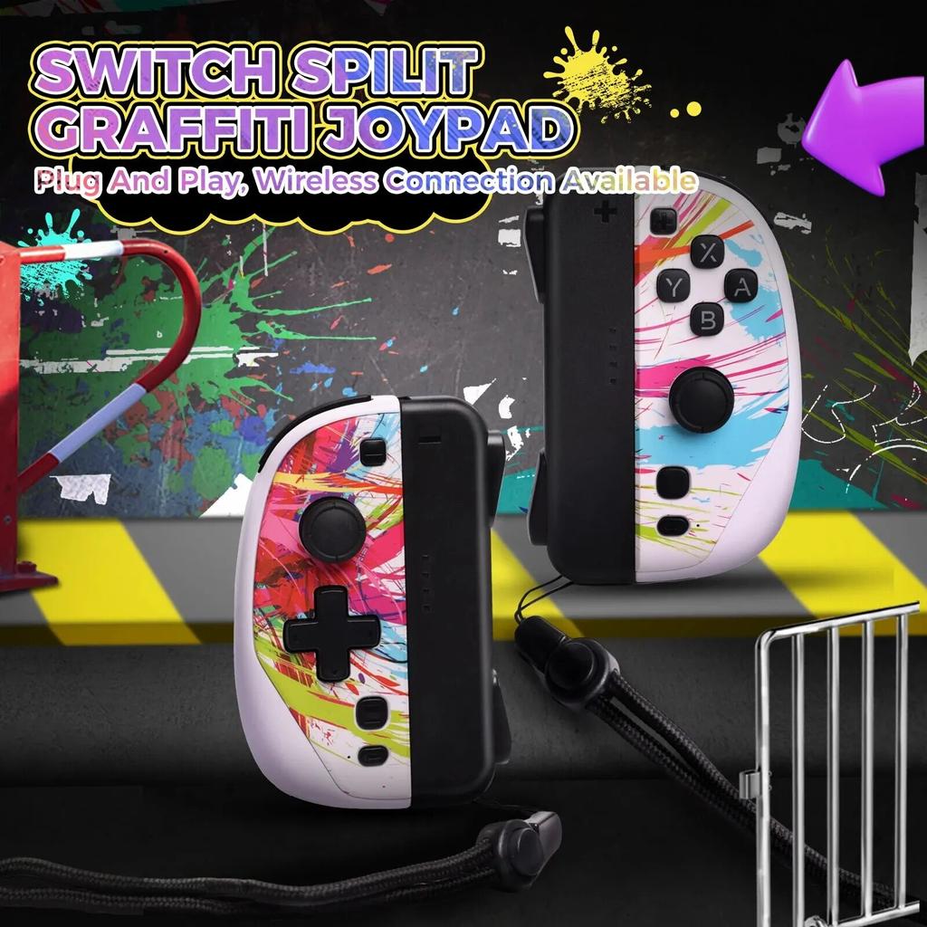 IINE Split Graffiti Joypad Auto-fire Wake up Function Attach Hand Strap Compatible Nintendo Switch/ Switch OLED