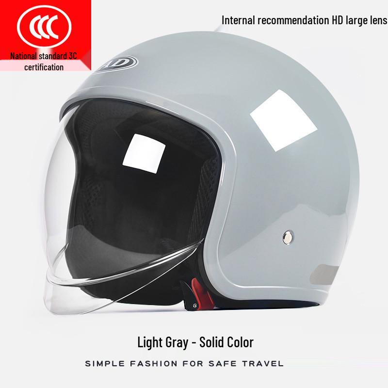 3C Certified AD Unisex Electric Motorcycle Helmet - All-Season Men s Half Helmet with Winter Warmth