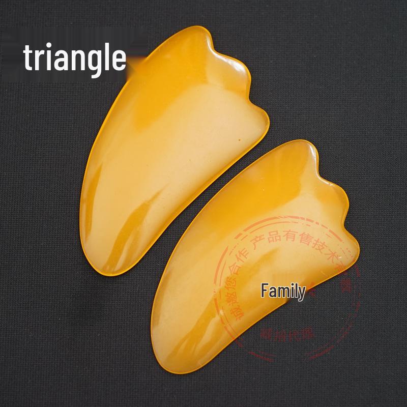 Jade Gua Sha Fish-shaped Face and Body Scraping Board - Transparent Crystal Acupressure Massage Tool.