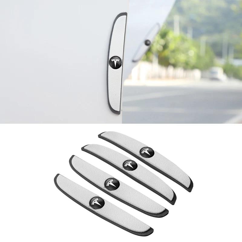 

Car Sticker 2025 Hot 4Pcs Rubber Bumper Strip Car Door Anti-Collision Emblem Sticker For Tesla Model-3 Model-S Model-X Model-Y C
