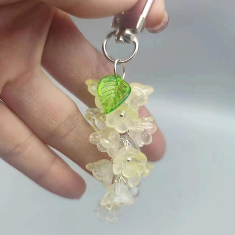 Handmade Convallaria Phone Chain Sweet and Delicate Pendant Phone Straps Lanyard Phone Hangings Decoration Key Chain