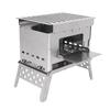 Portable Wood Burning Stove Camping Tent Stove Foldable BBQ Grill with 3 Cooking Modes Stainless Steel for Outdoor Picnic Backpacking