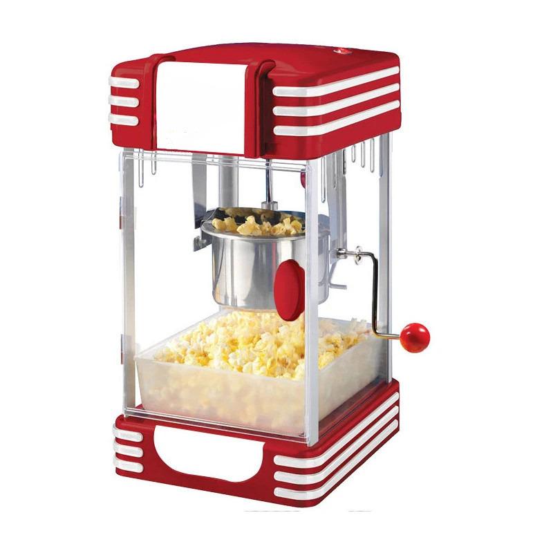 330W Vintage Electric Popcorn Machine Automatic Commercial Popcorn Maker Party Cinema Household DIY Corn Machine
