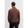 BOSS Regular Fit Soft Suede Jacket Zip Front Dark Brown 50528014204 