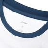 Li Ning Sports Leisure Series Color Block Cotton Short Sleeve T-Shirt Unisex Tops White Blue YHSU169-4