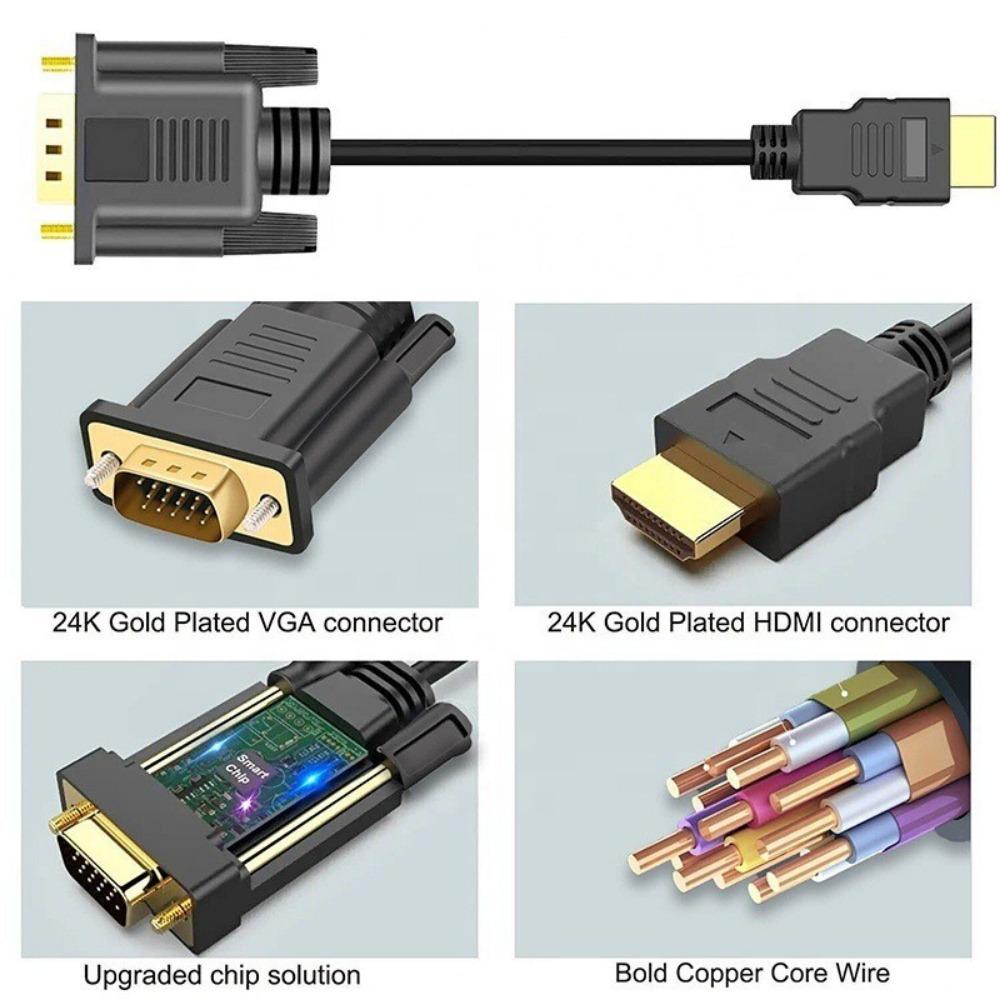 1.8m HDMI to VGA Cable/Converter – HD with Audio (for Laptops & Projectors