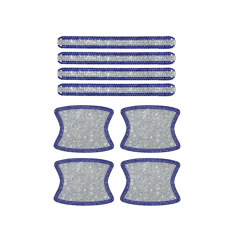 8PCS Universal Car Door Handle Sticker Decal Warning Diamond Auto Strip Driving Safety Bling Car Accessories for Girls Wholesale