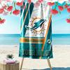 Name Custom Miami Dolphins Print Beach Towel, Large Soft Quick Dry Towel for Beach Camping Swimming