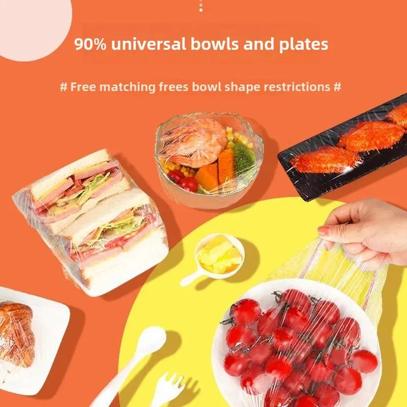 Elastic Disposable Food Bowl Covers - Odor-Proof and Sealed Plastic Wrap
