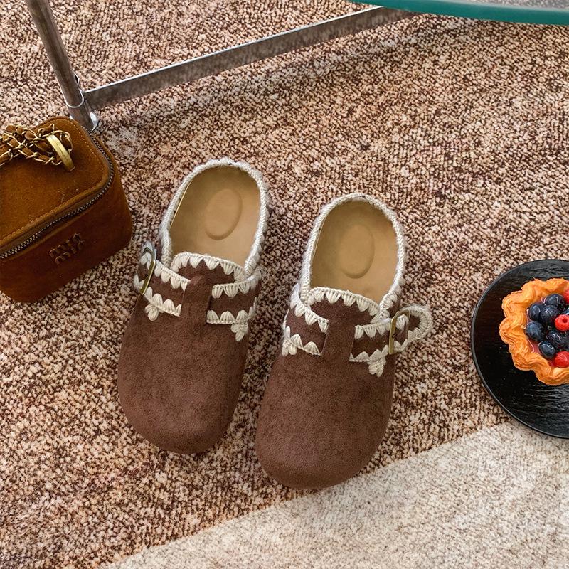 Women s 2025 Retro Hidden Heel Thick Sole Slippers Perfect Autumn Mules for Skirts Size 38 3100₽